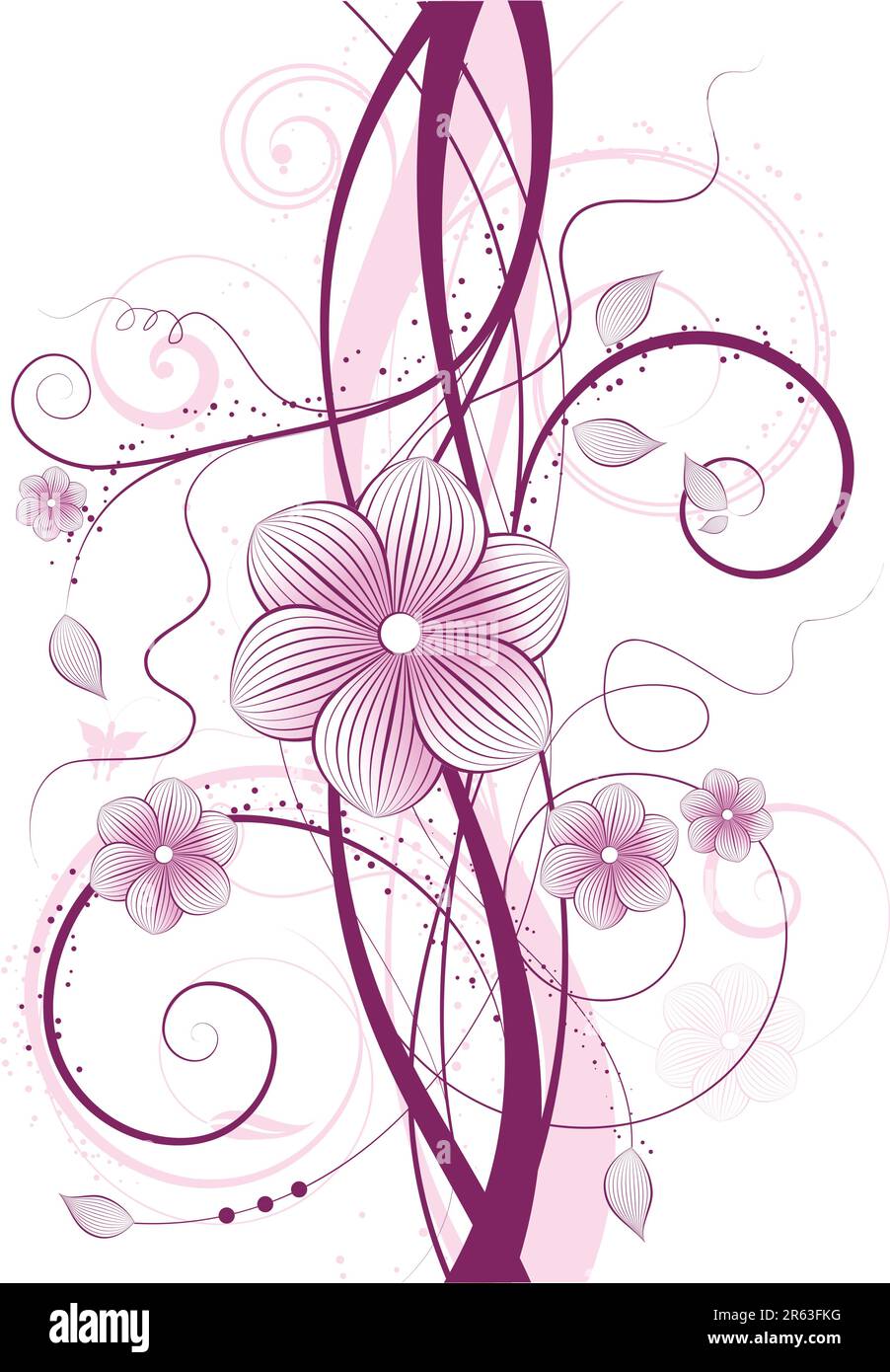 Decorative Floral Design In Shades Of Pink Stock Vector Image Art Alamy