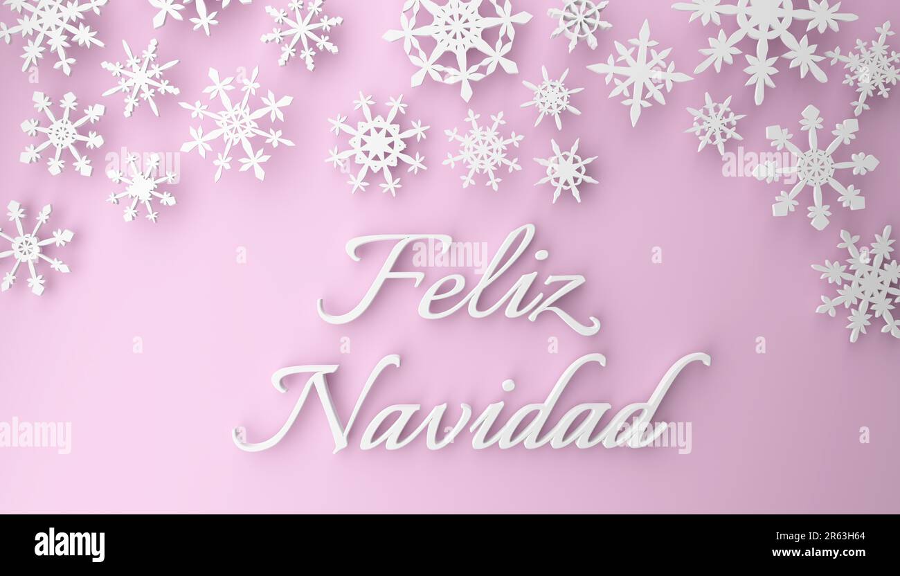 Modern Spanish Christmas background with the Spanish words Merry ...