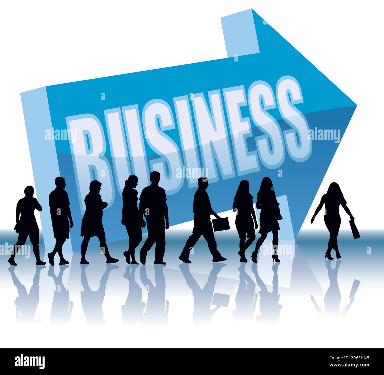 People are going to a direction - Business, conceptual business illustration. Stock Vector
