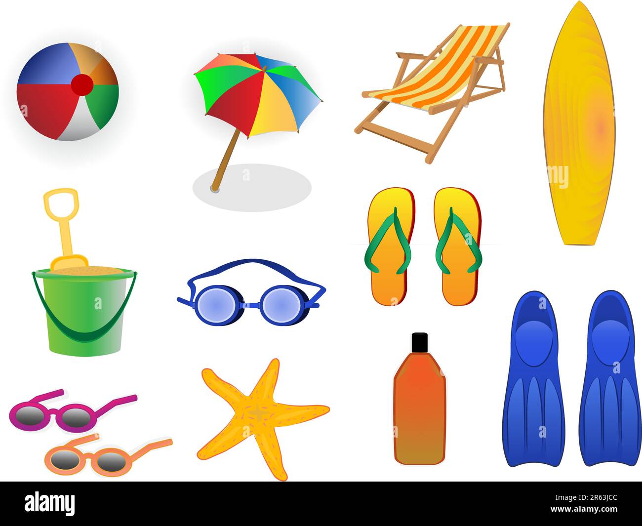 summer beach icons Stock Vector Image & Art - Alamy