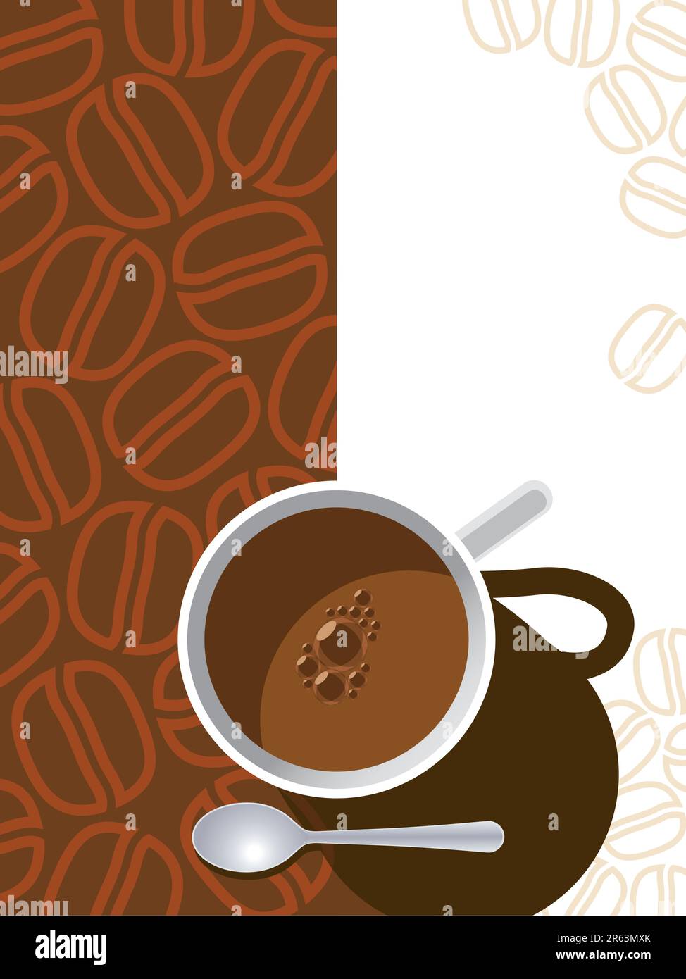 Coffee cup on a brown background with coffee beans Stock Vector Image ...