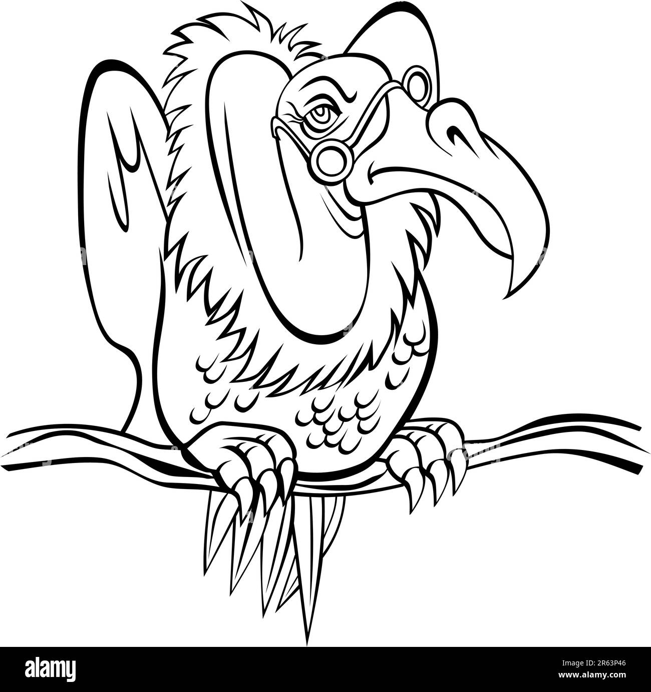 An image representing an old buzzard (aka old person). Stock Vector