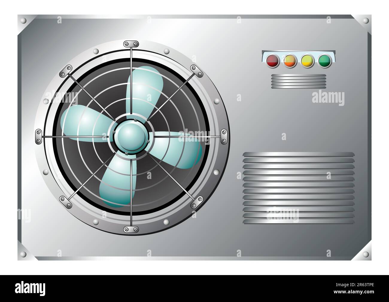 Industrial air conditioner box isolated over white background Stock