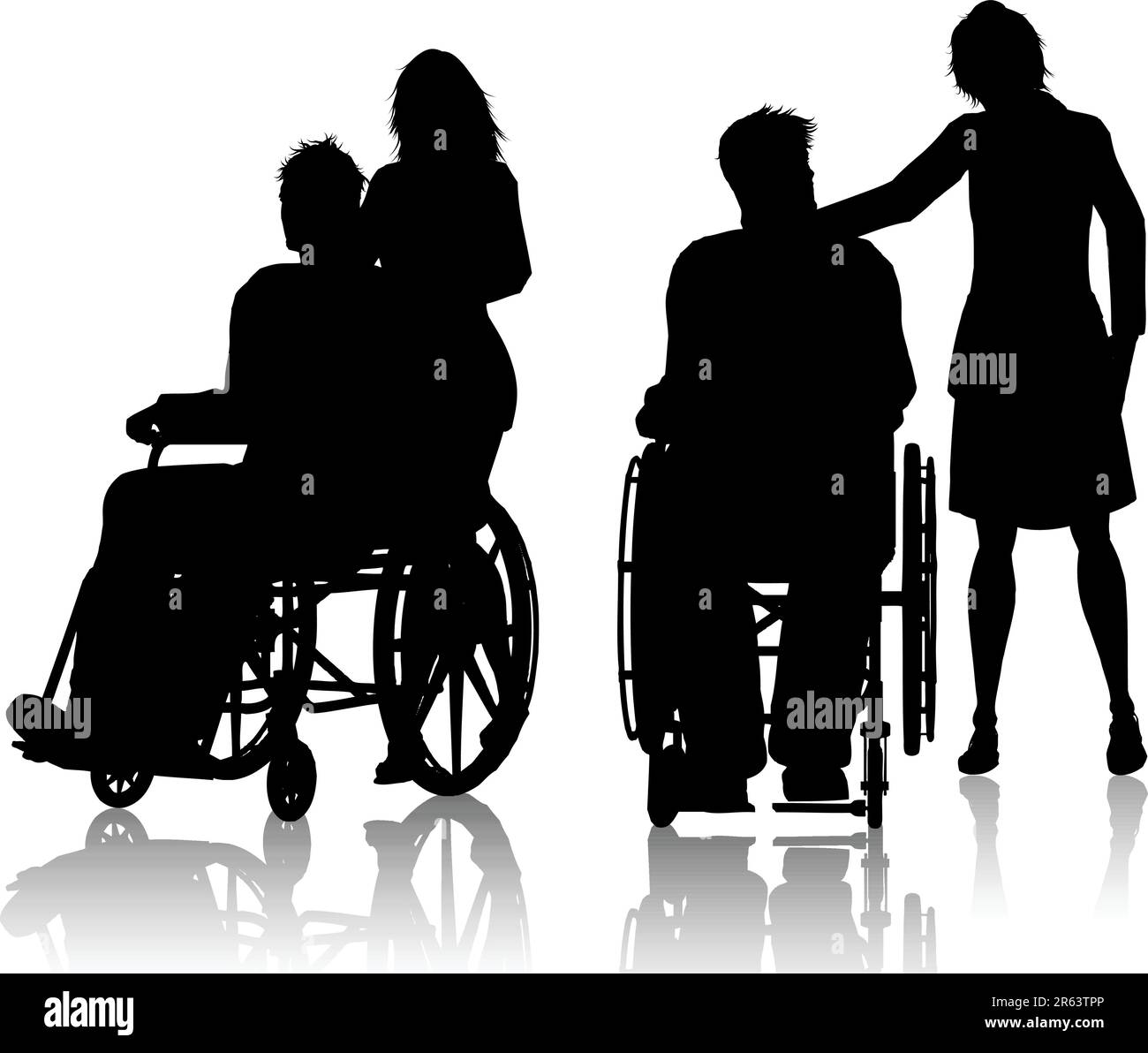 Woman in wheelchair silhouette hi-res stock photography and images - Alamy