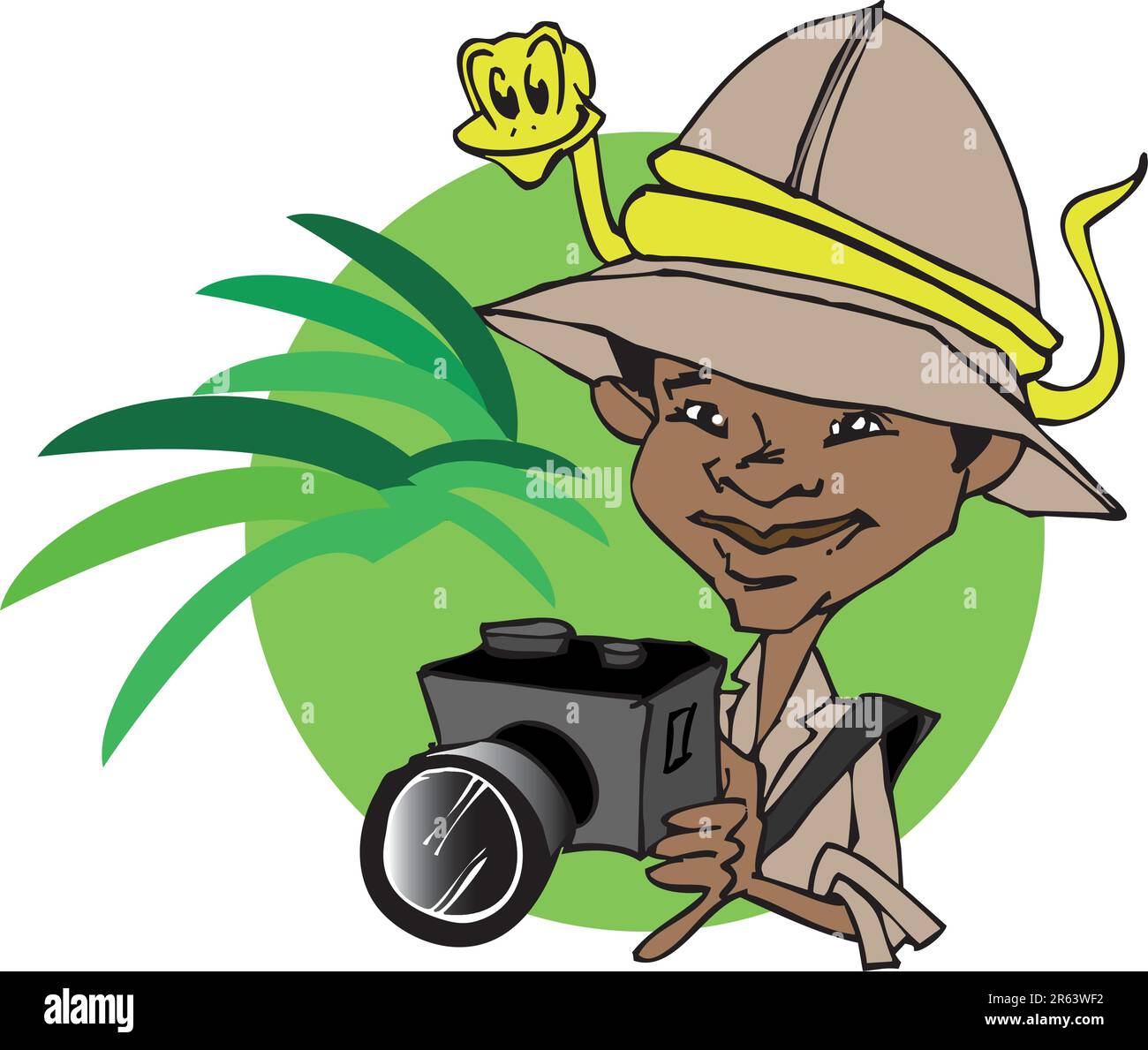african american photographer, illustration or logo Stock Vector