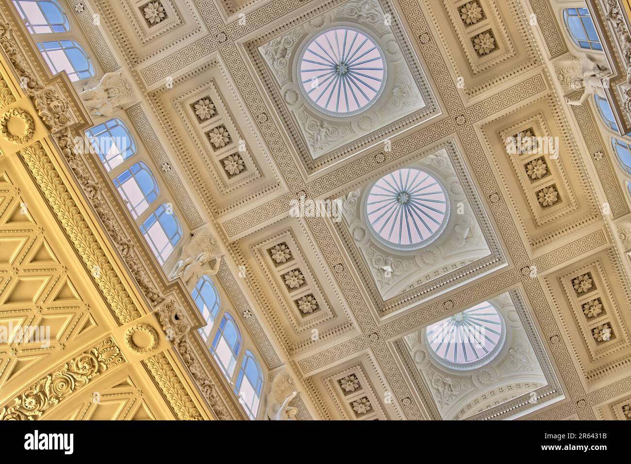 The ceiling and roof of the Fitzwilliam Museum in Cambridge. Stock Photo