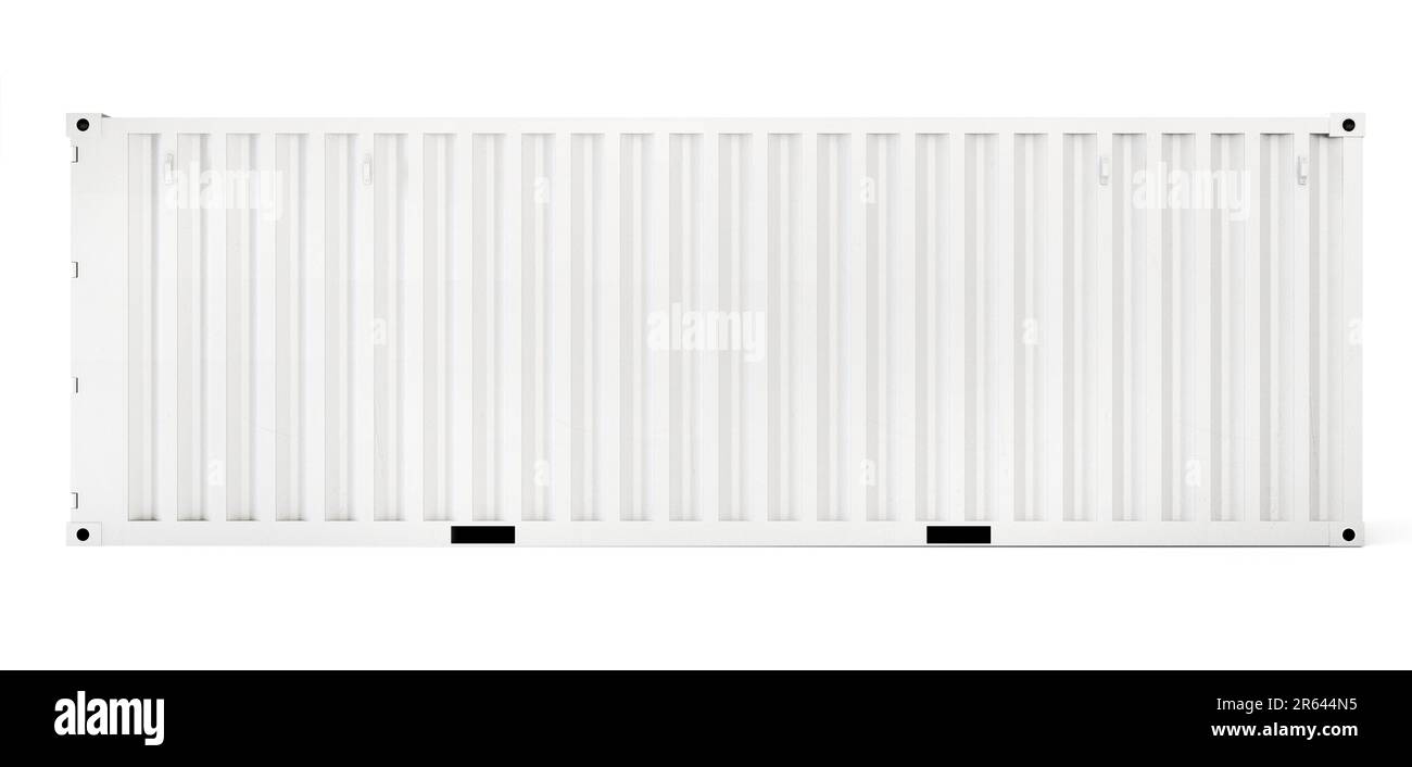 White Container Side 3d rendering of white container cargo on white background Stock Photo ...