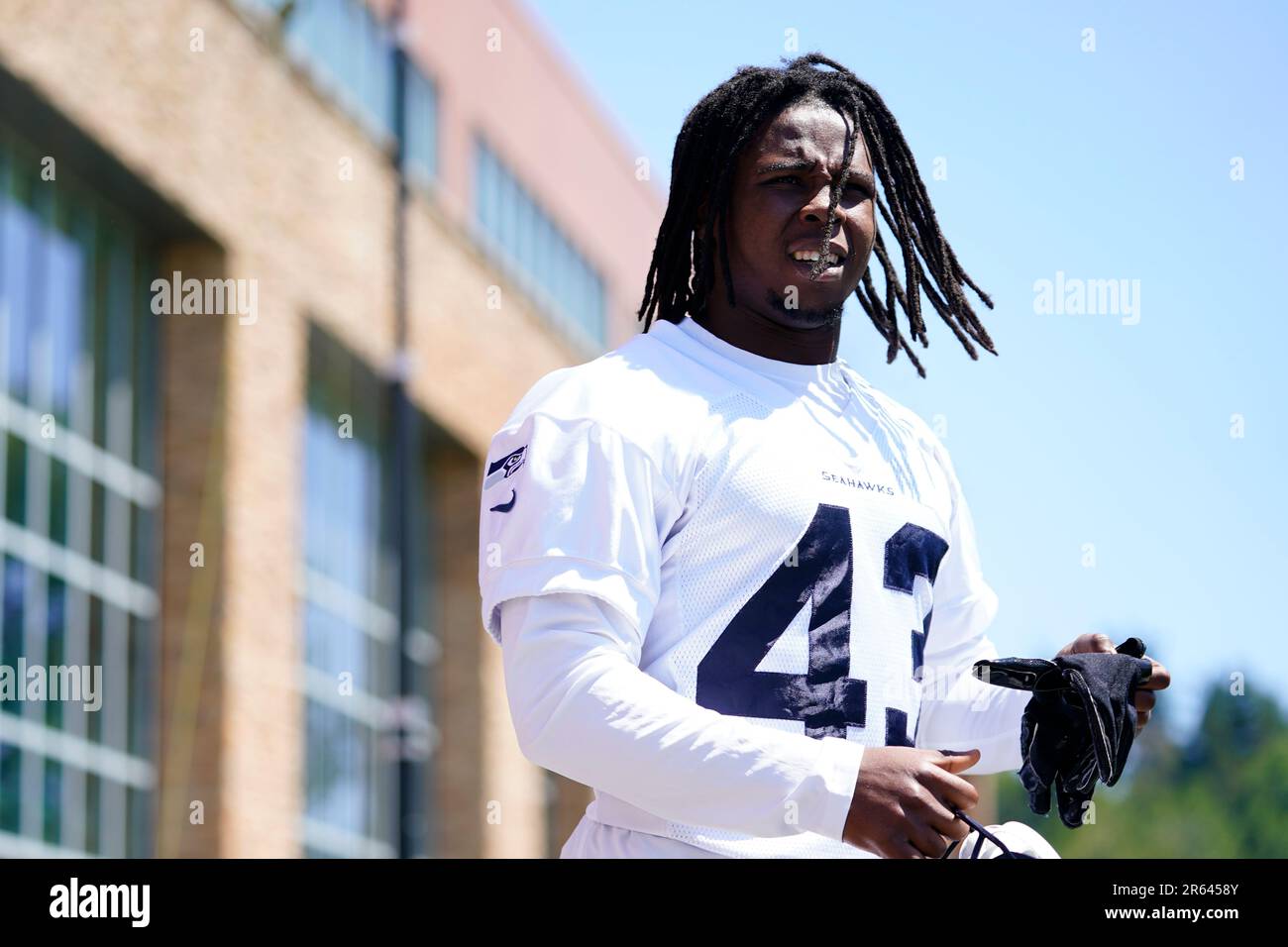 Seattle Seahawks cornerback Montrae Braswell walks onto the field ...