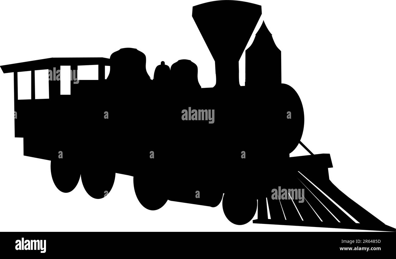 Steam locomotive silhouette Stock Vector