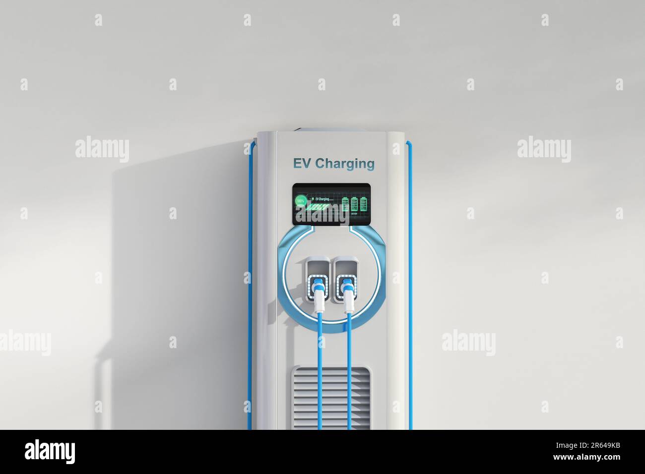 3d rendering ev charging station or electric vehicle recharging station ...
