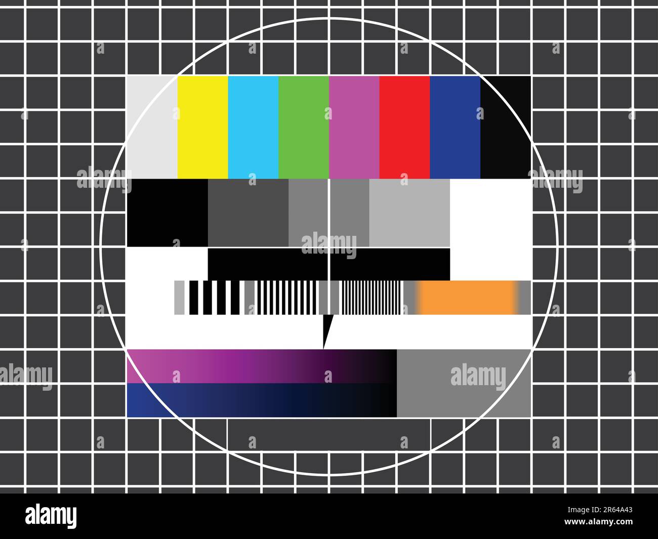 TV technical screen for color settings and fine tuning Stock Vector