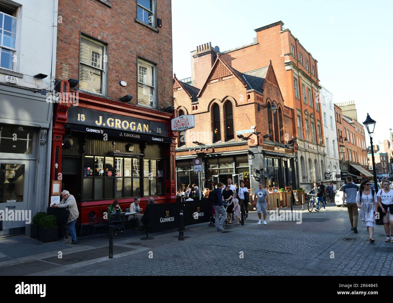 The vibrant Grogan pub on William Street in Dublin, Ireland. Stock Photo