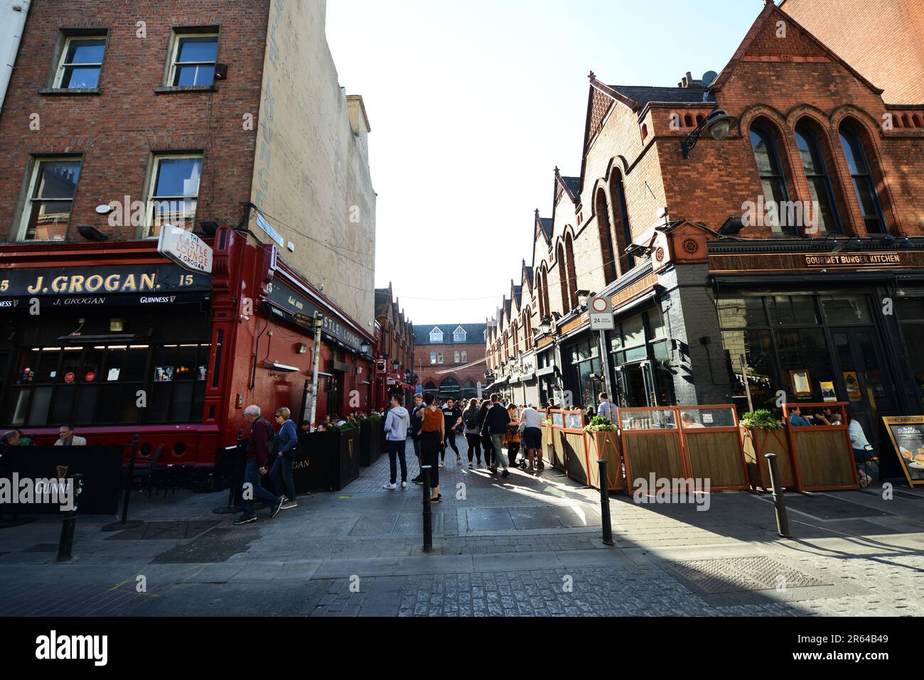 The vibrant Grogan pub on William Street in Dublin, Ireland. Stock Photo