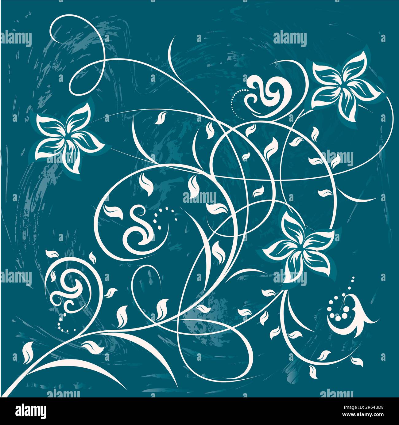 Decorative flowers on color background, vector illustration. Please see some similar pictures from my portfolio. Stock Vector