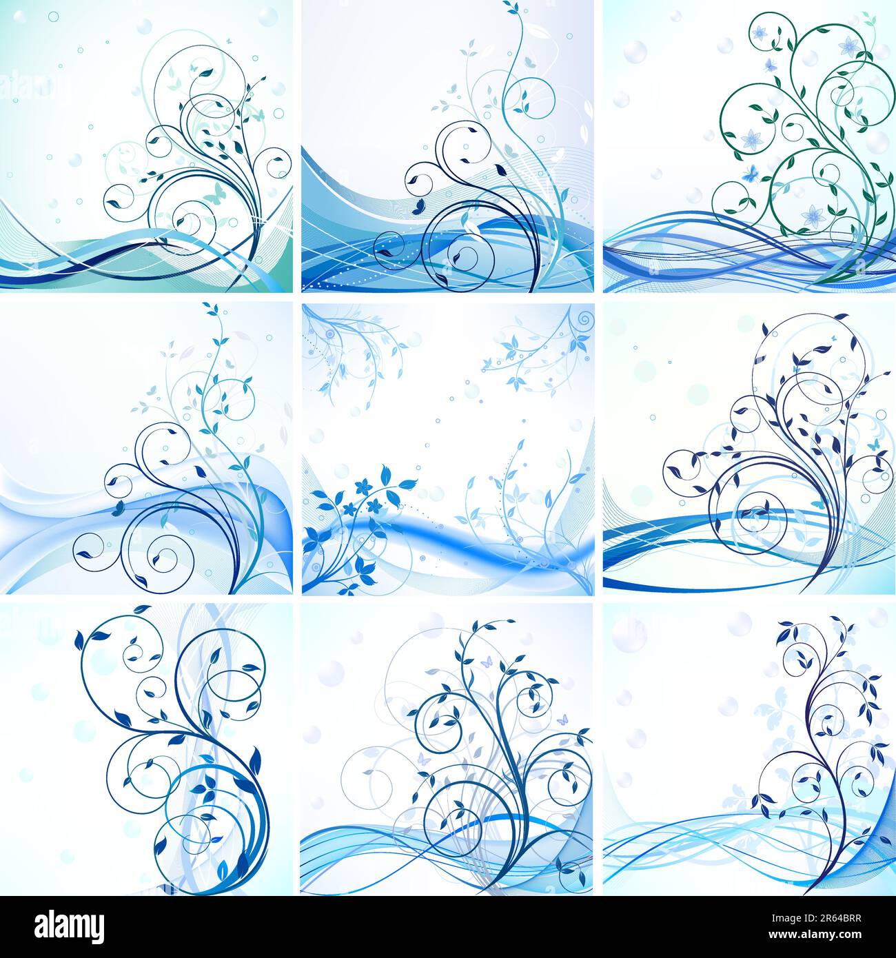 Set of floral backgrounds vector Stock Vector Image & Art Alamy