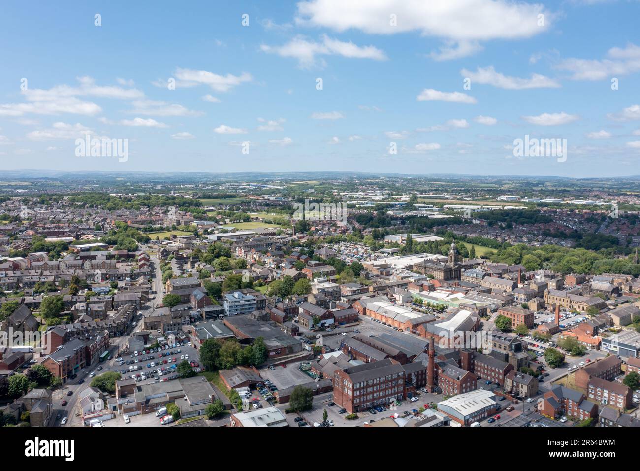 Aerial photo of the village of Morley in Leeds, West Yorkshire in the ...