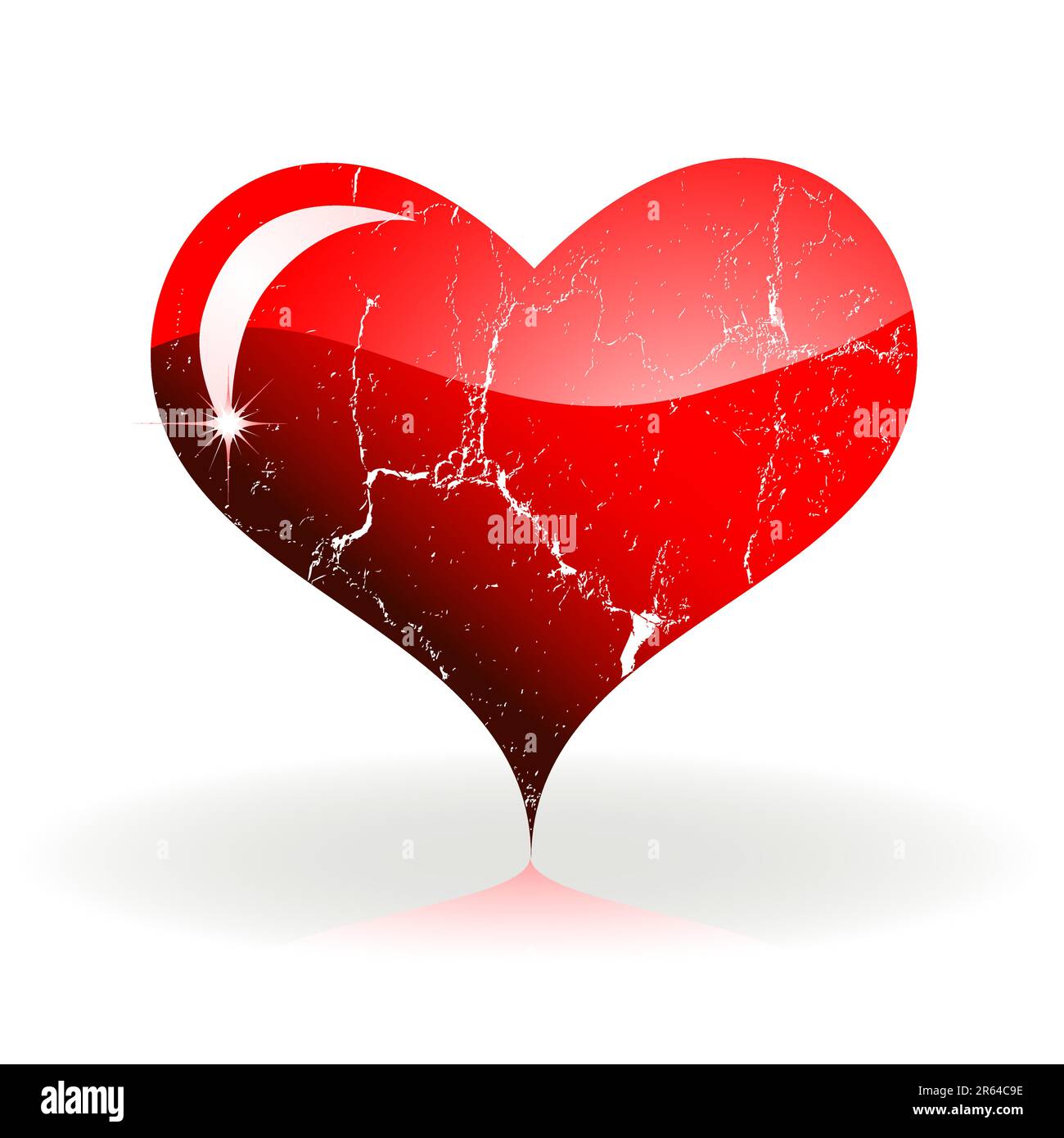 Grunge red heart on a white background Stock Vector Image & Art - Alamy