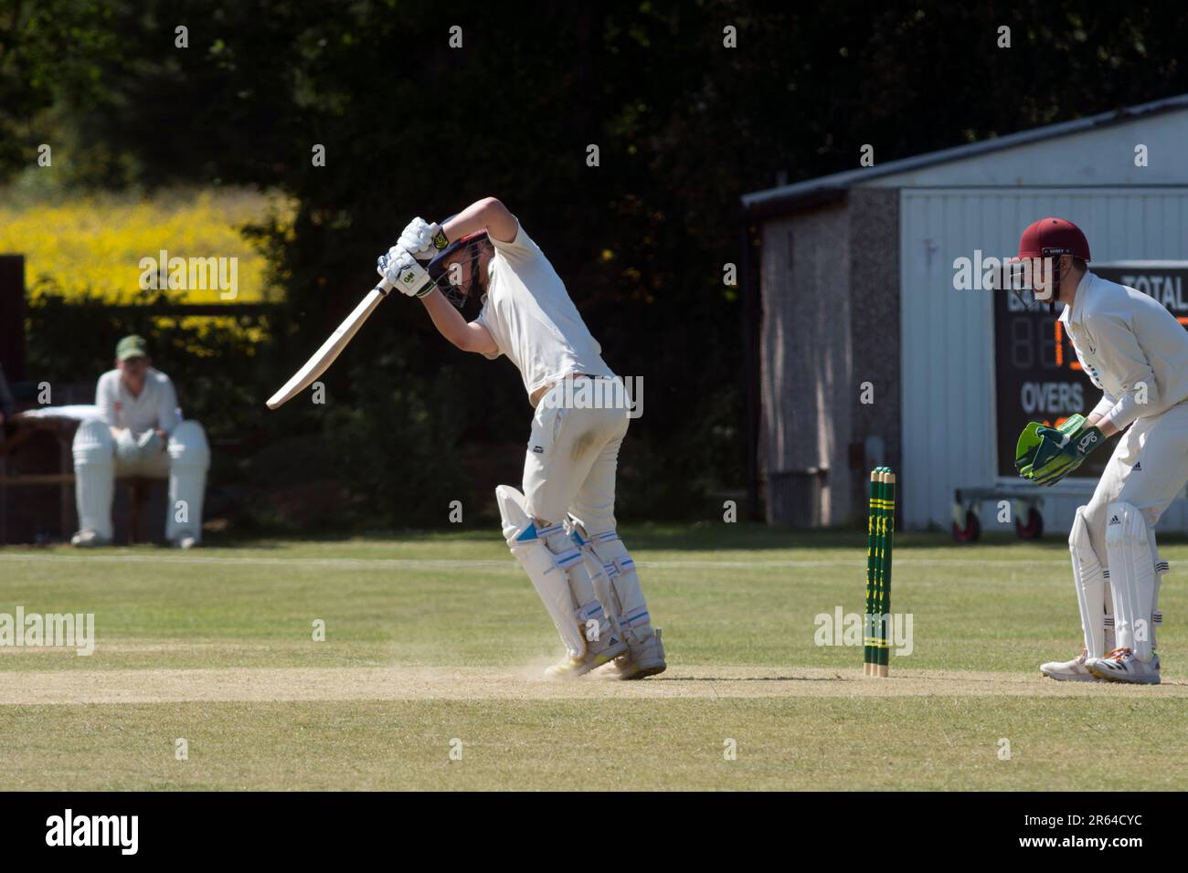 Village cricket at Norton Lindsey, Warwickshire, England, UK Stock ...