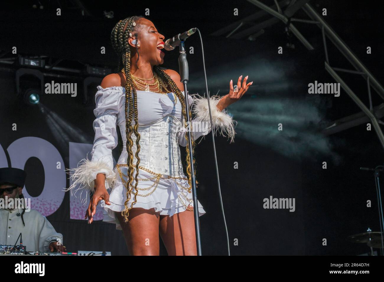 Charlotte Kelly of Soul II Soul performing at Wychwood Festival, Cheltenham, UK. June 4, 2023 Stock Photo