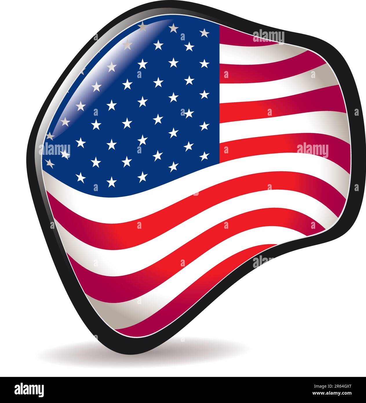 USA, shiny button flag vector illustration Stock Vector Image & Art - Alamy