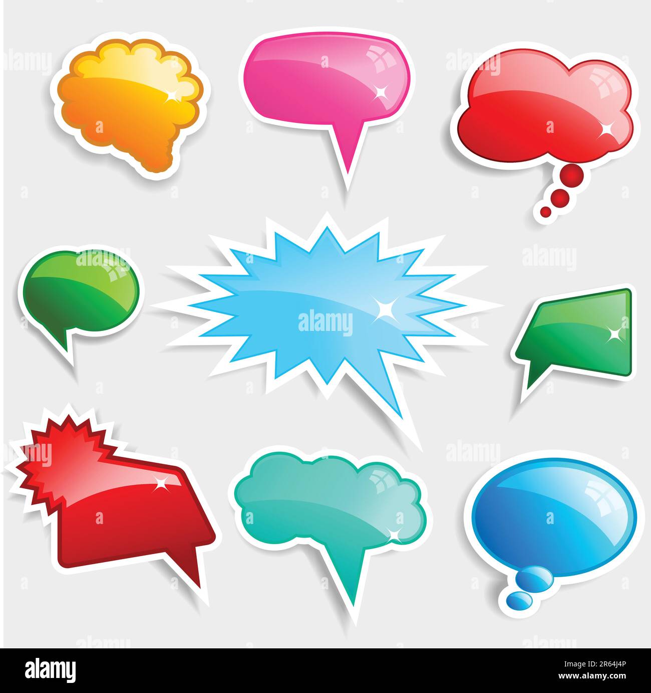 Collection of glossy speech bubbles with drop shadows Stock Vector ...