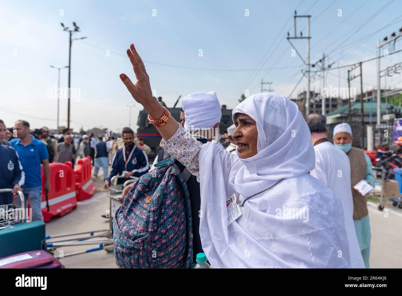 Srinagar, India. 07th June, 2023. A Pilgrim Is Seen Waving At Her ...