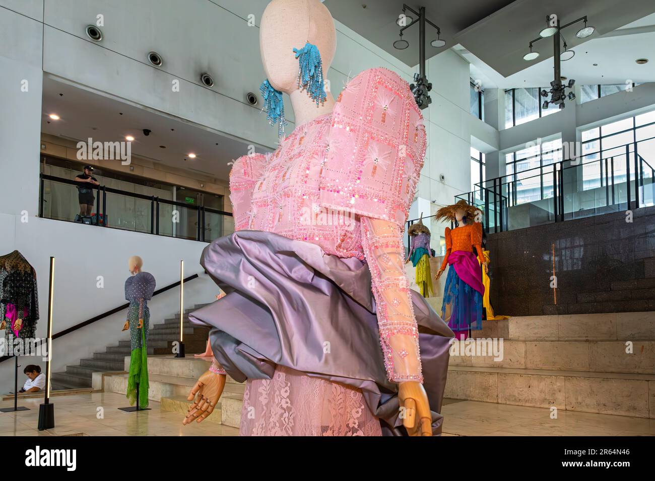 Fashion show mannequins on display in shopping mall, Makati, Manila, Philippines Stock Photo