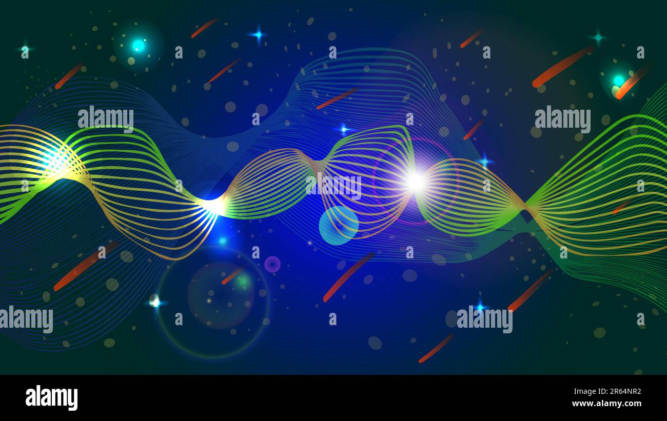 Neon glowing lines, magic energy space light concept, abstract ...