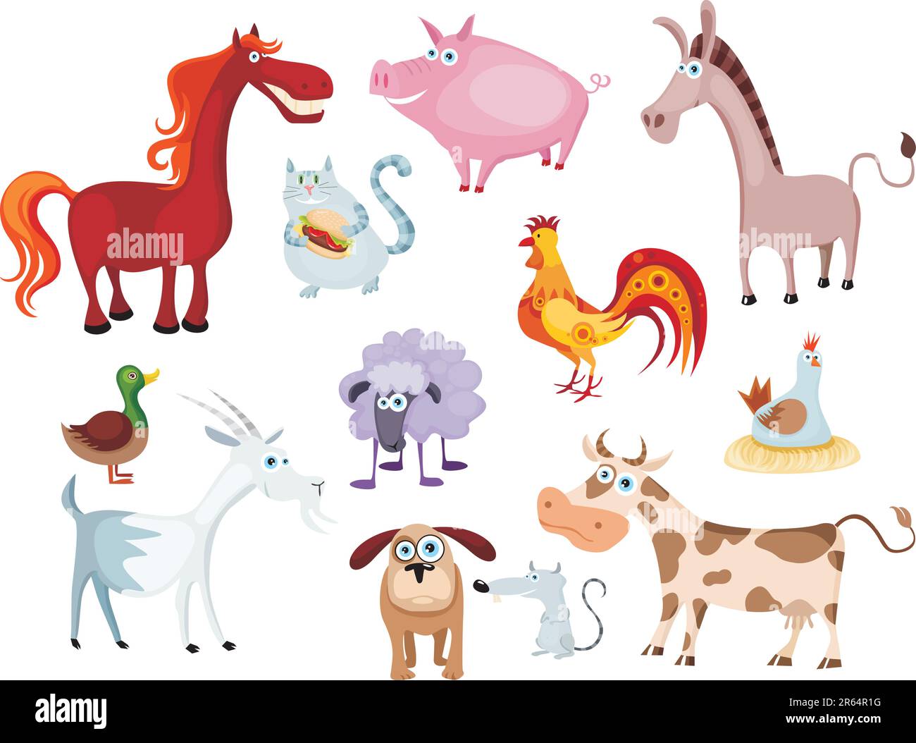 vector illustration of a new farm animal set Stock Vector Image & Art ...