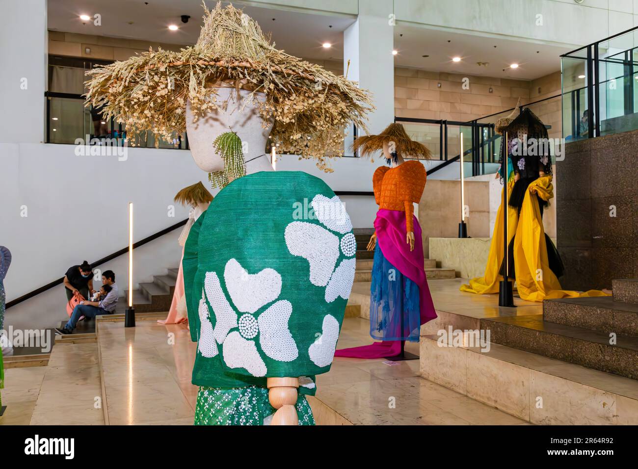 Fashion show mannequins on display in shopping mall, Makati, Manila, Philippines Stock Photo