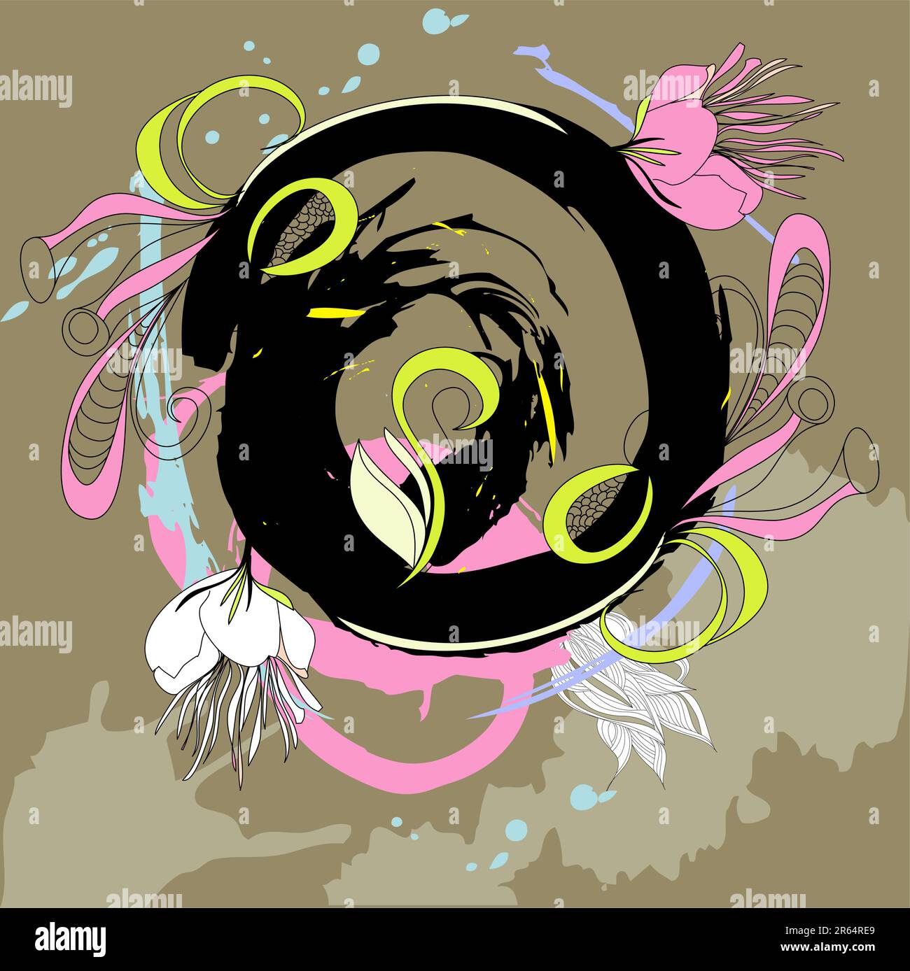 Grunge background with flowers Stock Vector Image & Art - Alamy