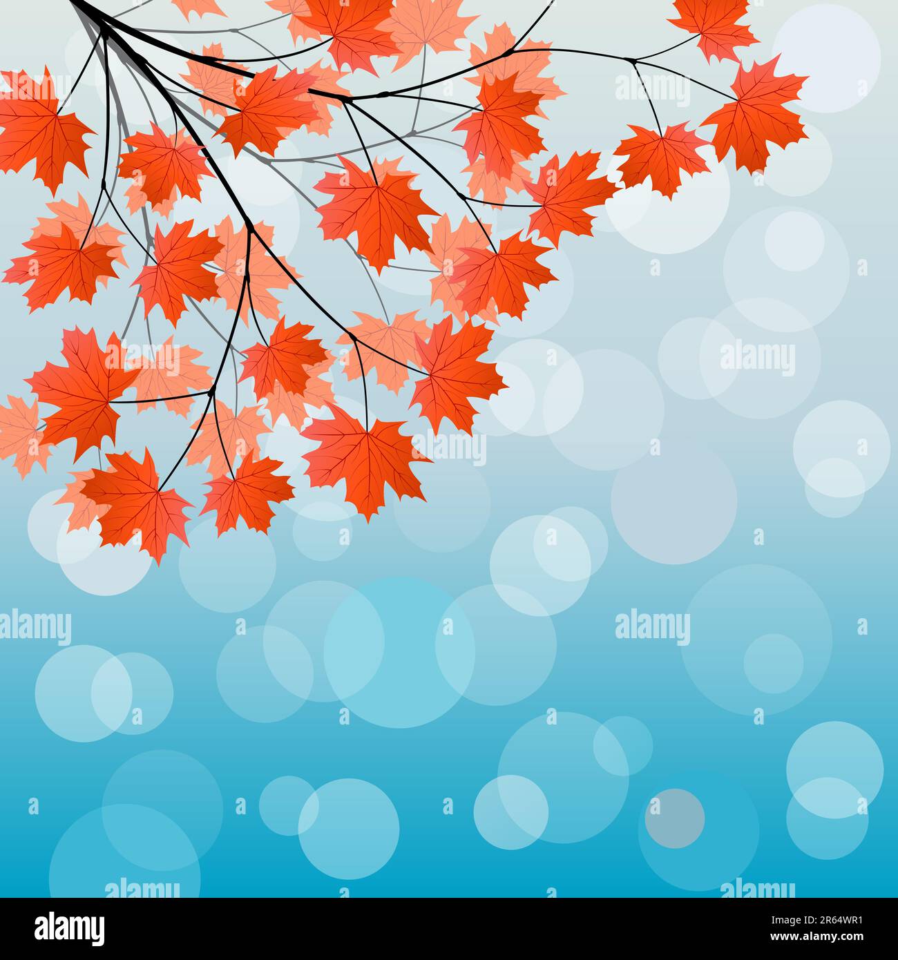 Autumn background with a maple branch. Vector illustration Stock Vector ...