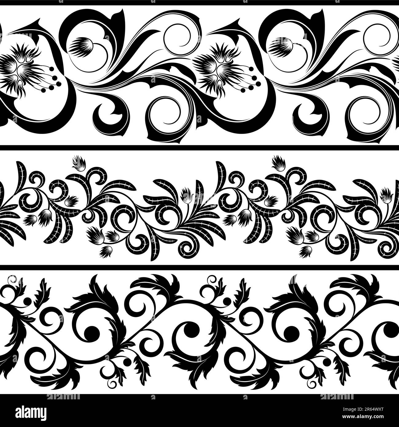 Set from three black and white borders Stock Vector Image & Art - Alamy