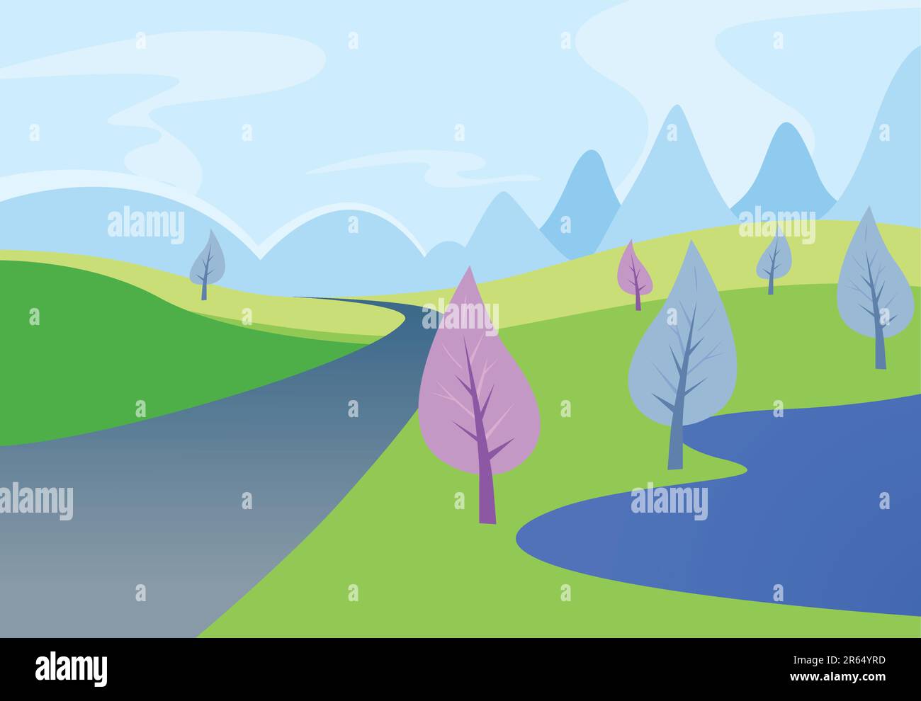 A vector image of a nature landscape or park Stock Vector Image & Art ...