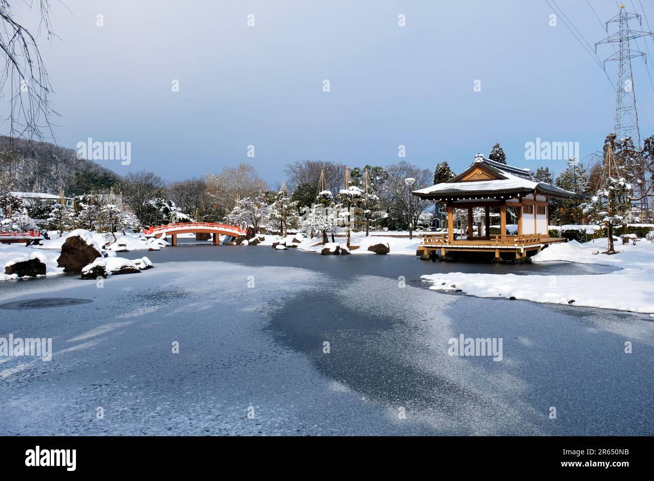 Murasaki Shikibu Park in winter Stock Photo