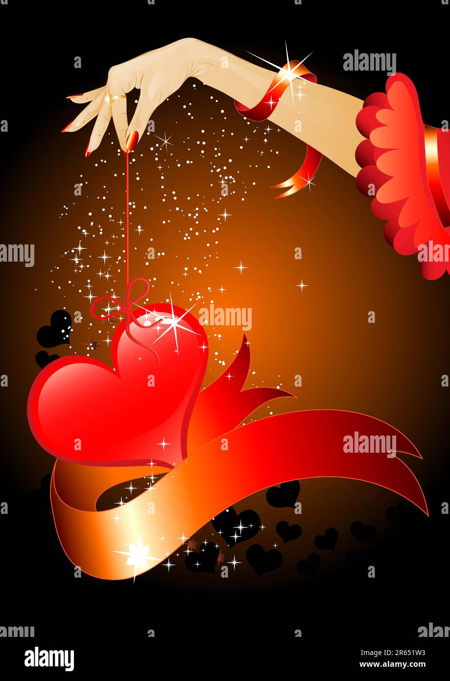 Hand holding heart shape decor,banner and background Stock Vector Image ...