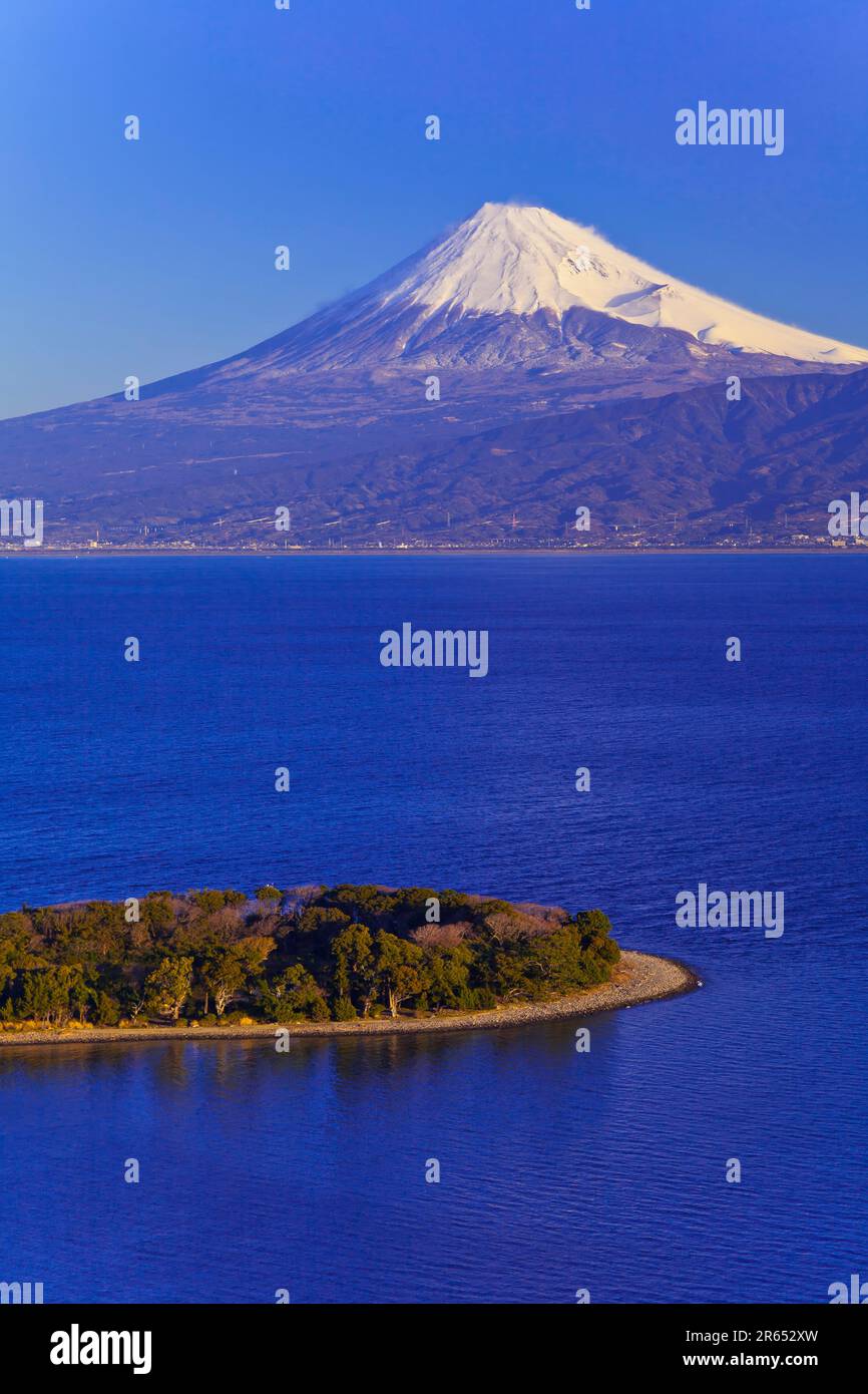 Fuji and Osezaki as seen from Nishi Izu Stock Photo