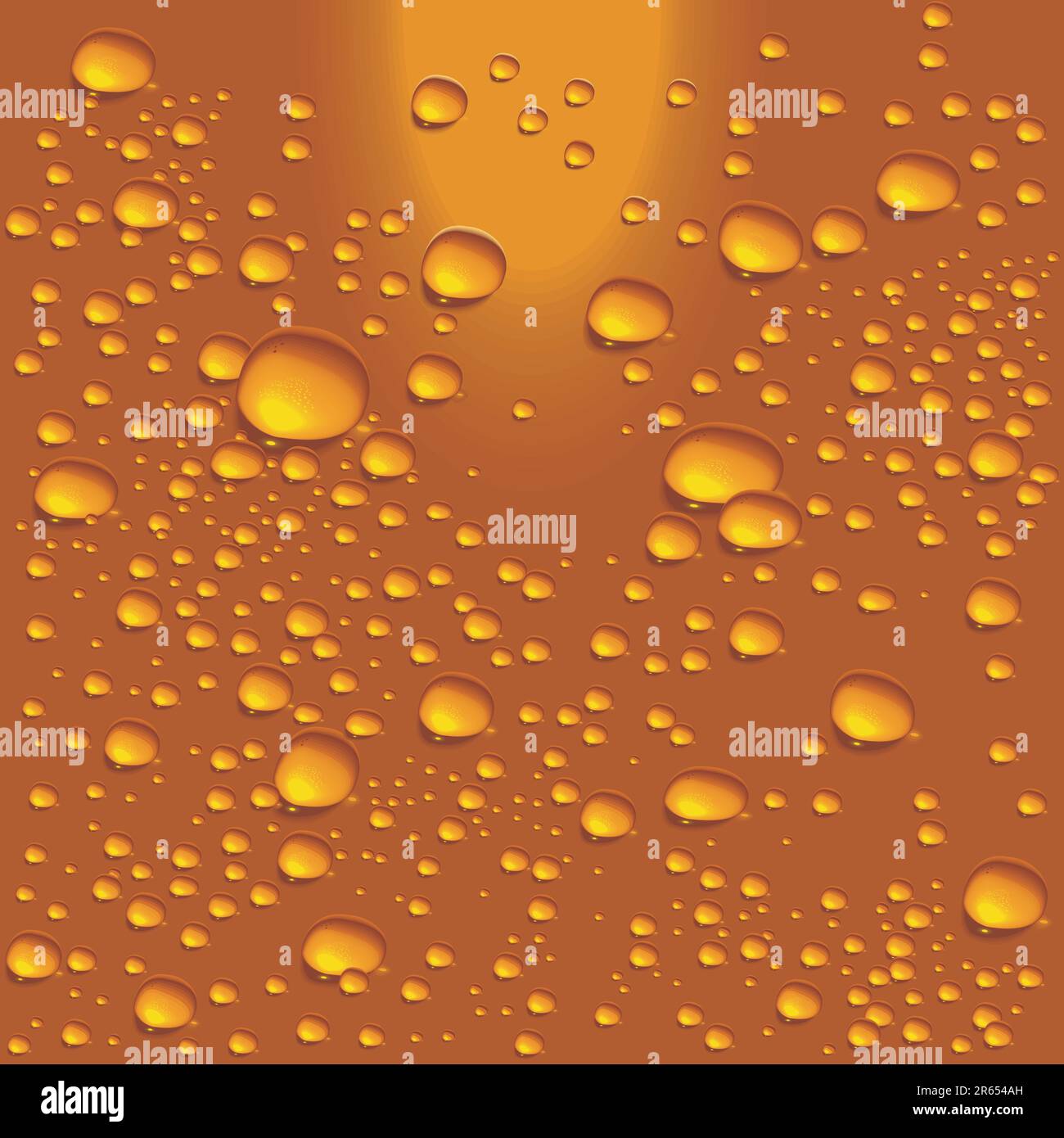 Detailed water bubbles on glass surface Stock Vector