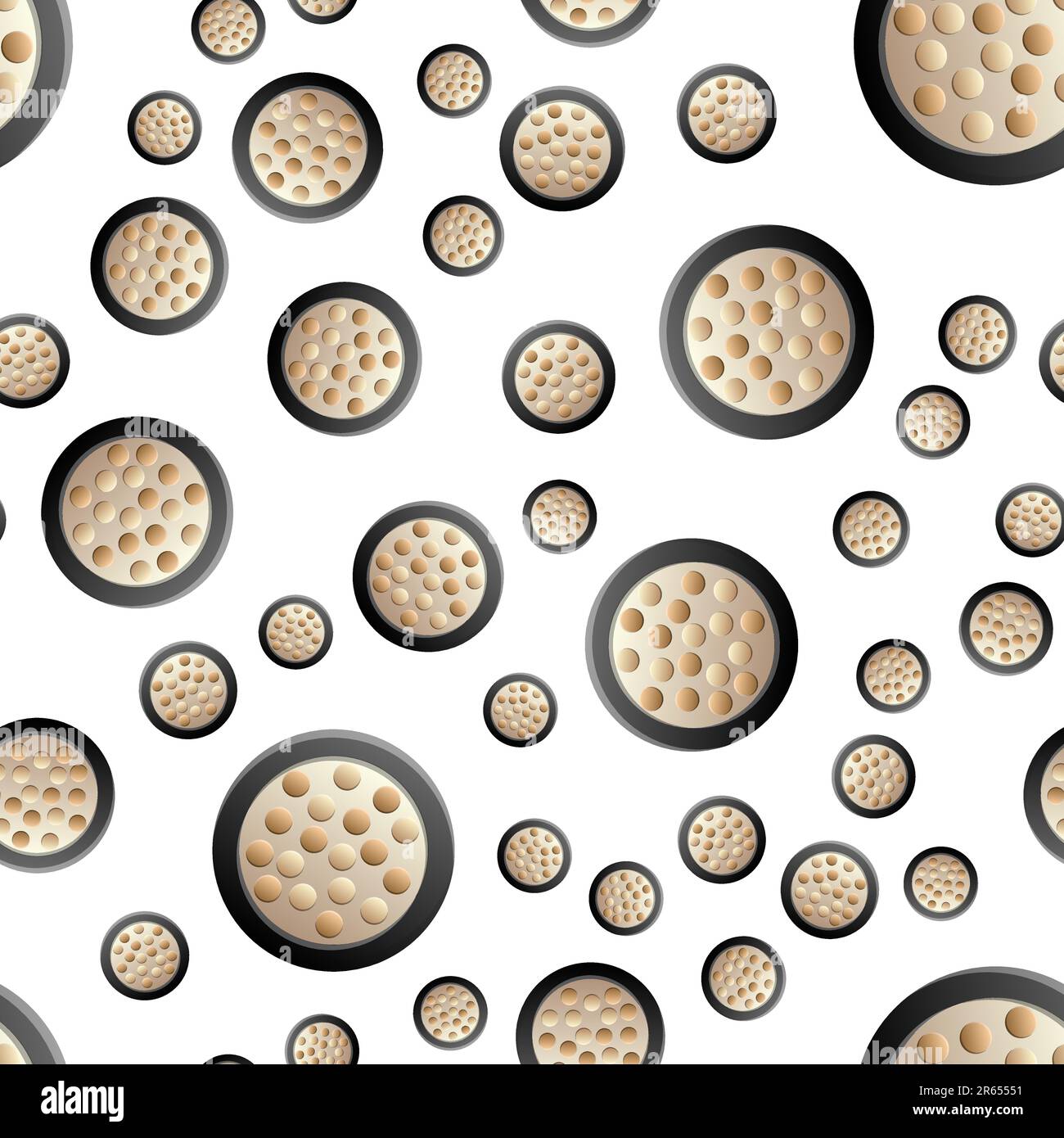blush ball seamless pattern. Beauty concept. Flat vector cartoon illustration. Objects isolated on white background. Stock Vector