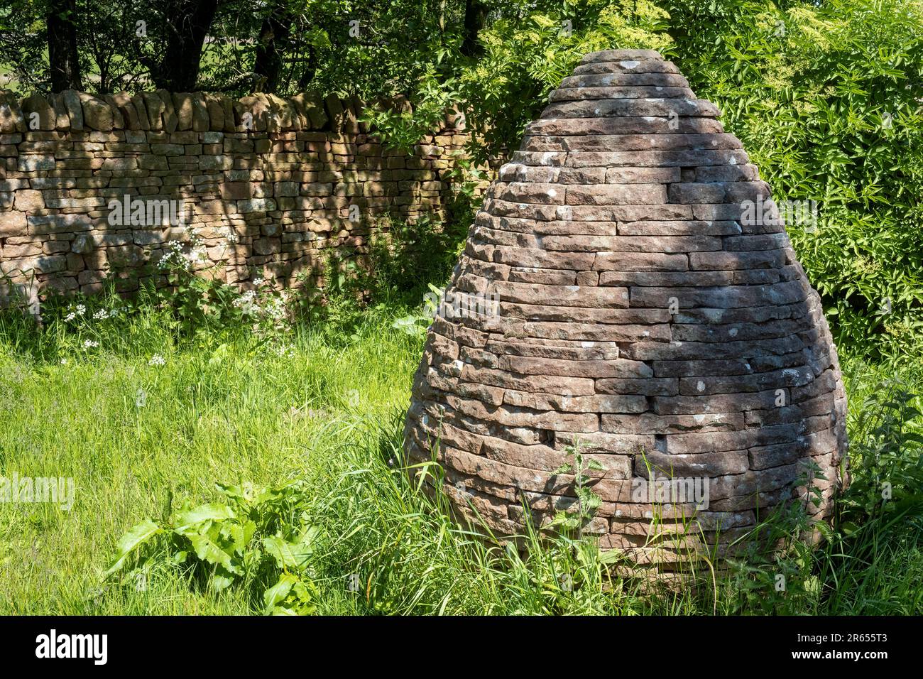 The cone in the pinfold sculpture by Andy Goldsworthy, Warcop village, Eden Valley, Cumbria, UK Stock Photo