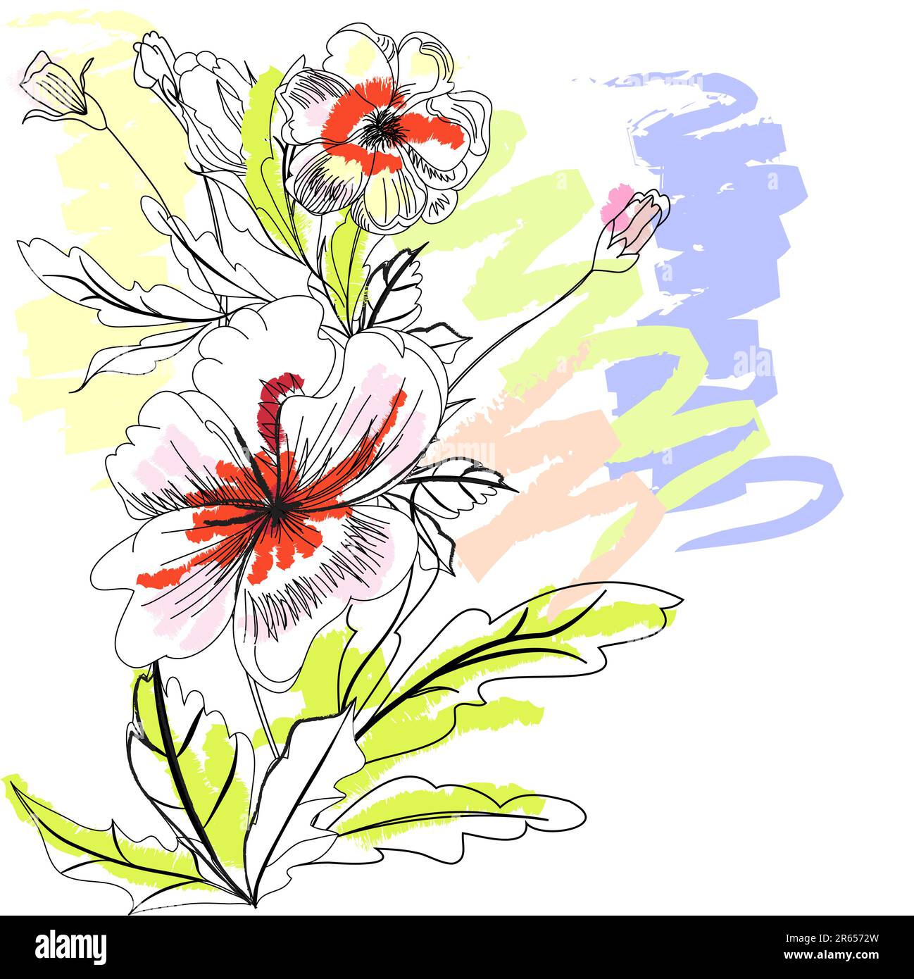 Colorful background with flowers Stock Vector Image & Art - Alamy