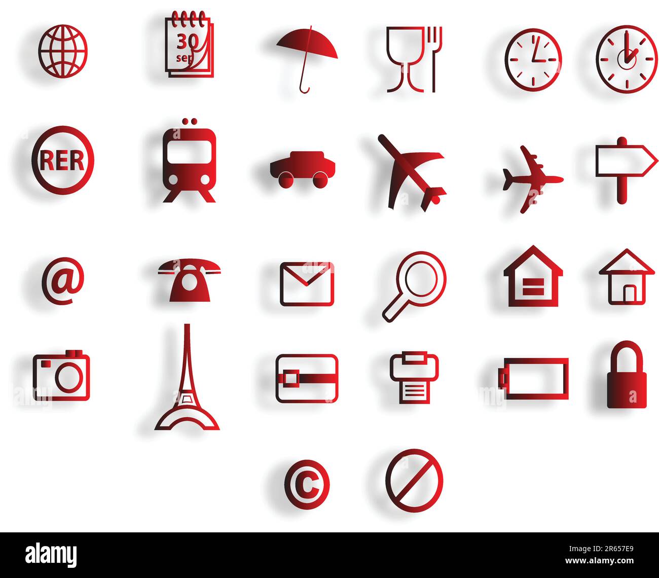 red sign vector set Stock Vector