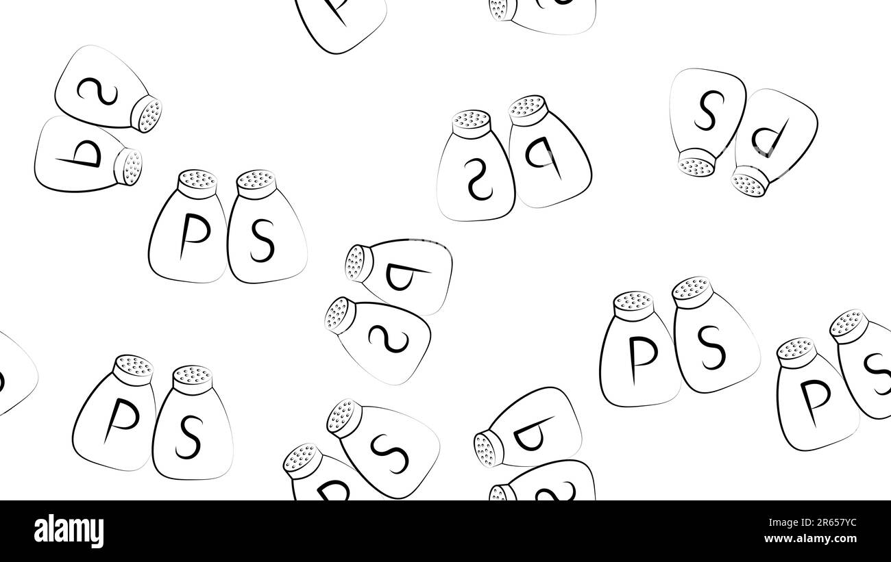 Grey Salt and pepper icon isolated seamless pattern on white background ...