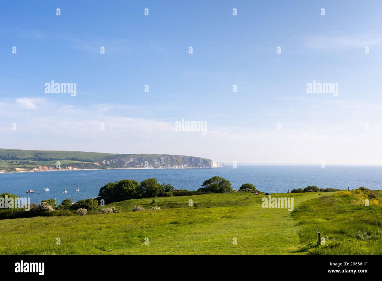 View of Swanage Bay in Dorset, England Stock Photo