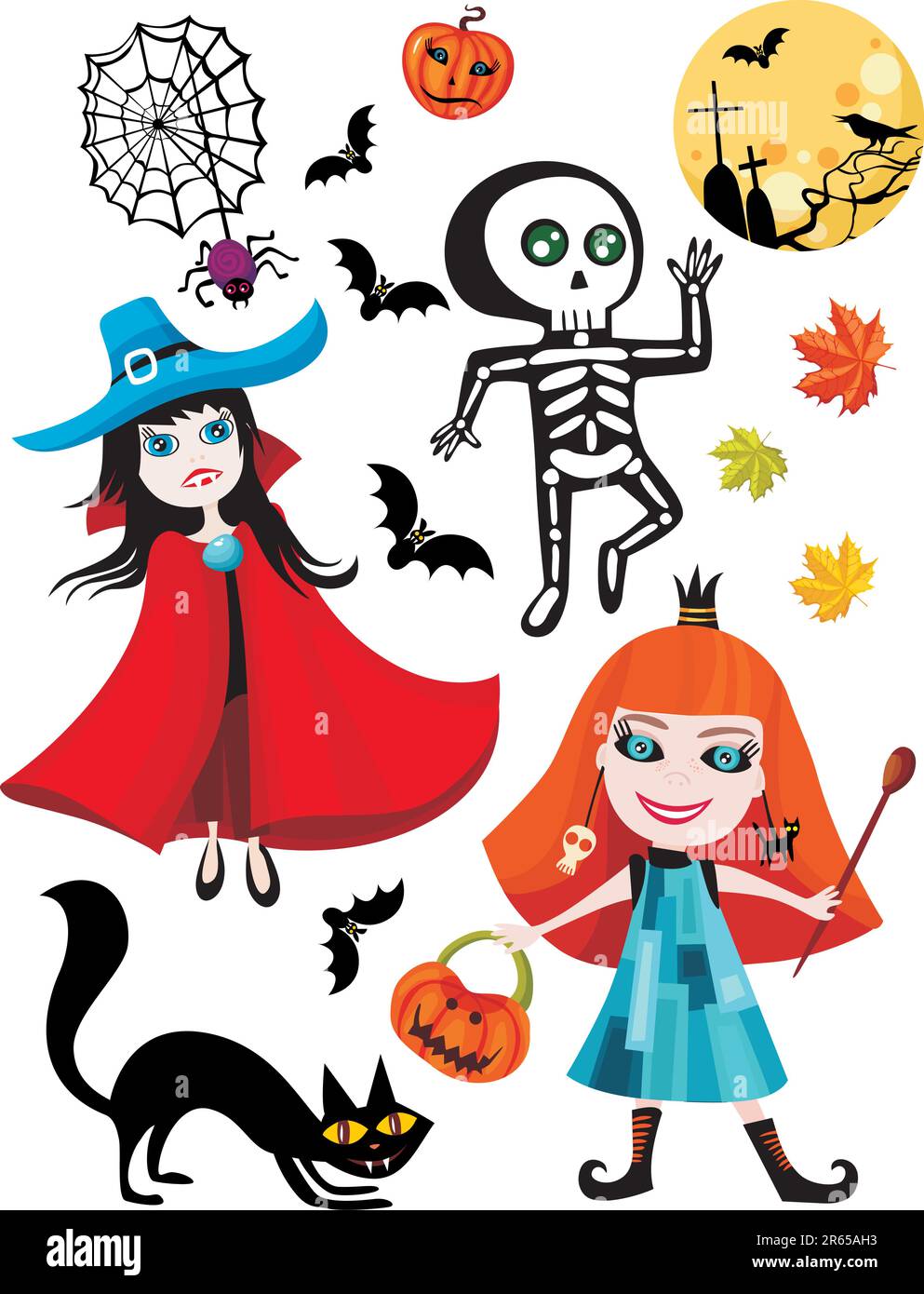 vector illustration of a halloween set Stock Vector Image & Art - Alamy