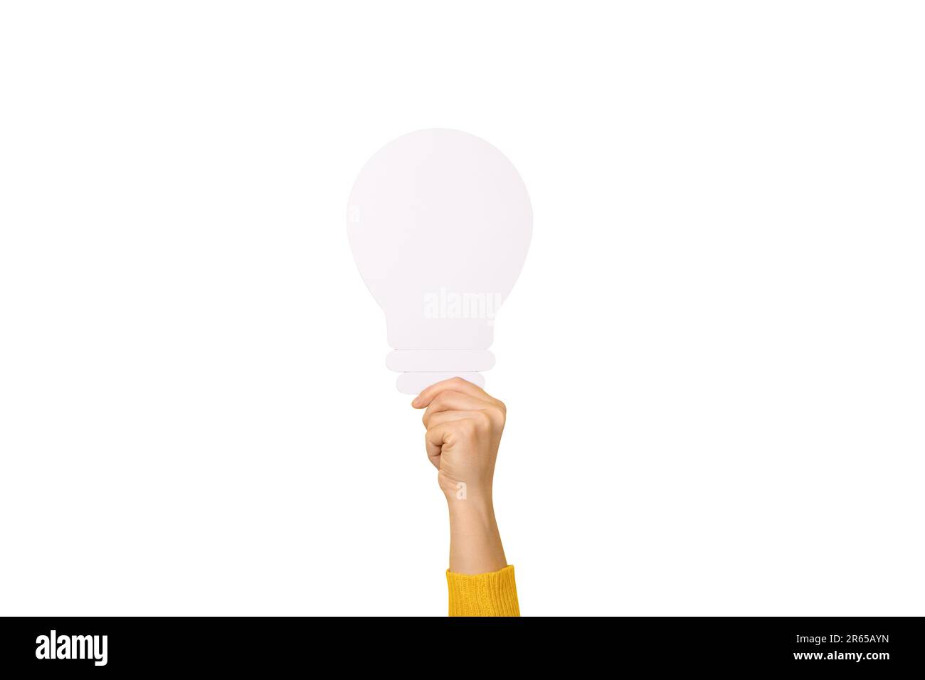light bulb in hand isolated on white background Stock Photo - Alamy