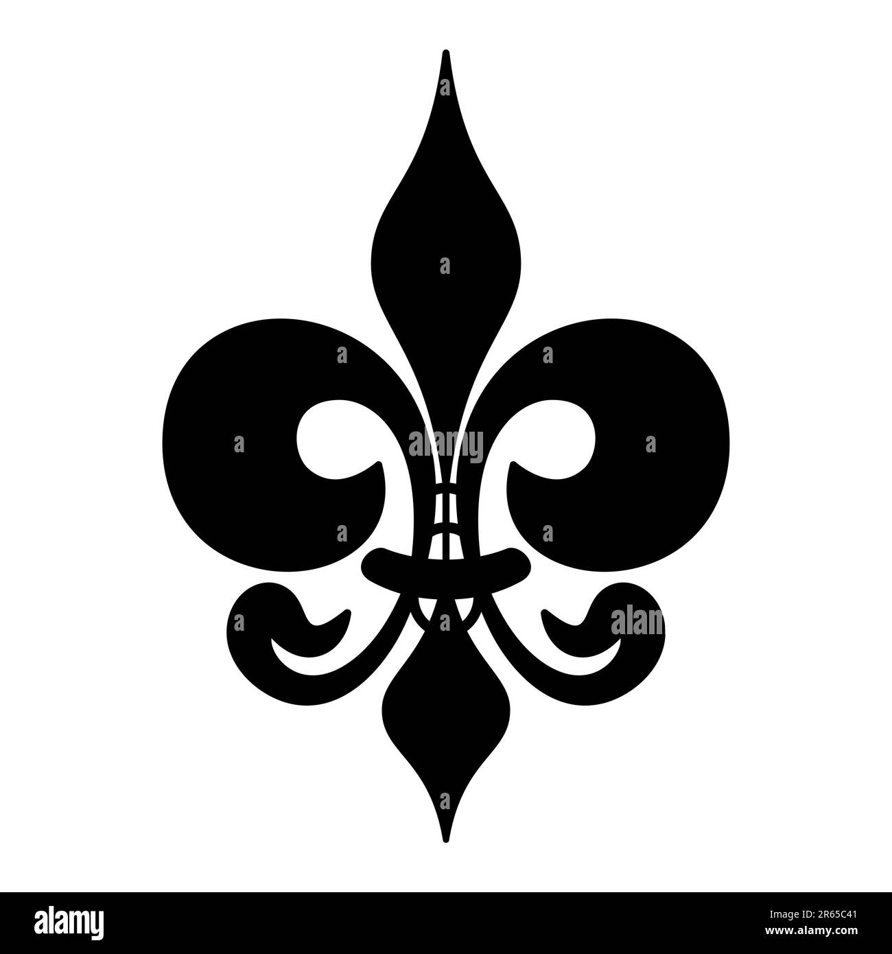 Fleur-de-lis, or fleur-de-lys a symbol of a lily, used since centuries. Used for religious, political, dynastic, artistic, and emblematic purposes. Stock Photo
