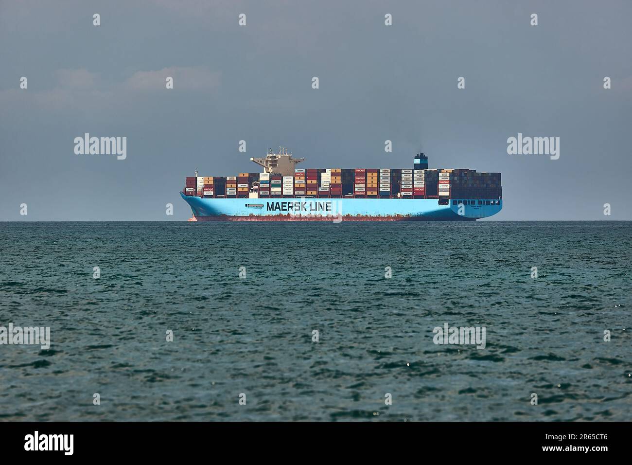 Container Ship At Sea Stock Photo