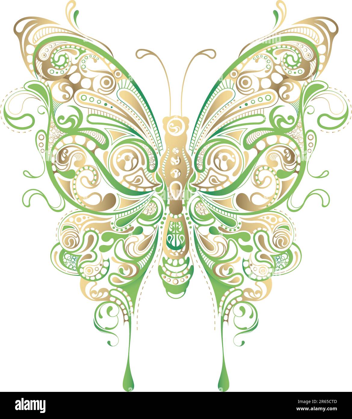 Illustration of abstract design butterfly. Stock Vector