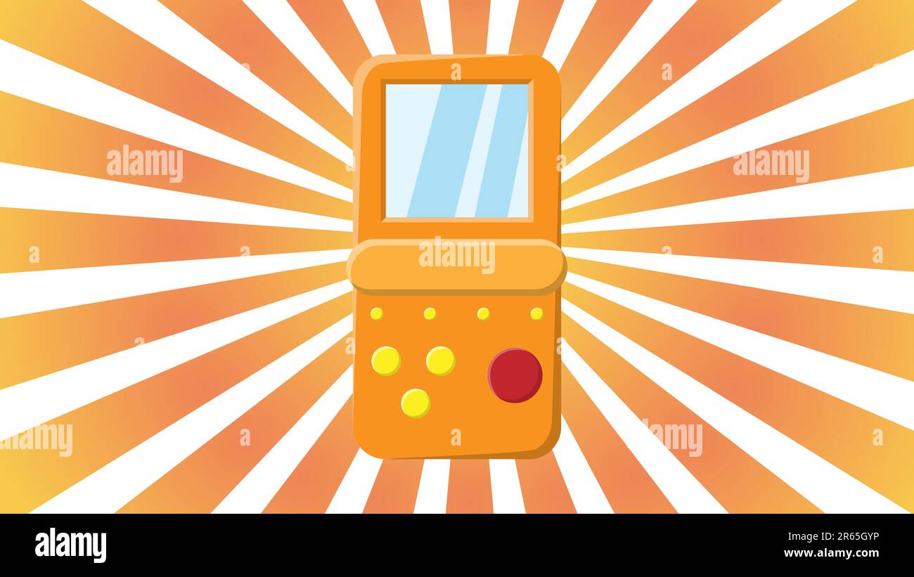 Old retro vintage hipster handheld game console with screen and buttons